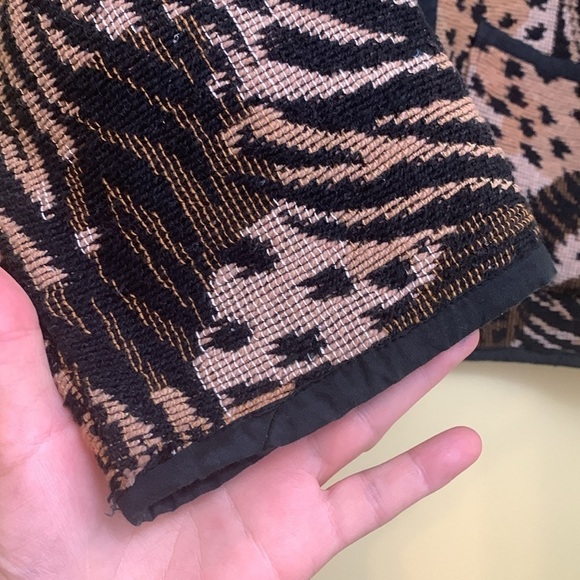 Jane Ashley Mixed Animal Print Woven Tapestry Button Unlined Blazer Coat L - Picture 7 of 17